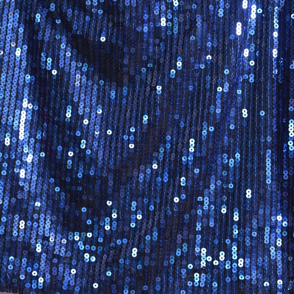 Blue Sequinned Mini skirt SZ L/P - Picture 3 of 3